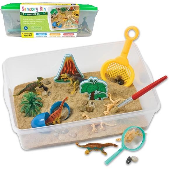 Creativity for Kids Sensory Bin: Dinosaur Dig - Dinosaur Toys for Kids Ages 3-5+ - Picture 1 of 6